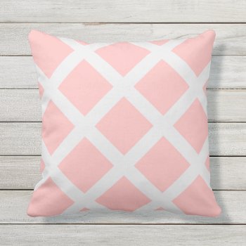 Modern Light Pink And White Criss Cross Stripes Throw Pillow by cardeddesigns at Zazzle