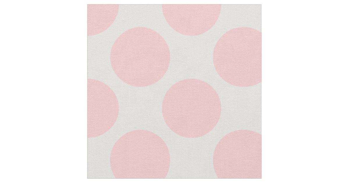 Modern Light Pink and White Large Polka Dots Fabric Zazzle