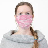 Modern Light Pink Camo Pattern Adult Cloth Face Mask (Worn)