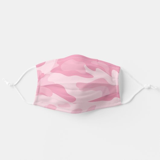 Modern Light Pink Camo Pattern Adult Cloth Face Mask (Front, Unfolded)