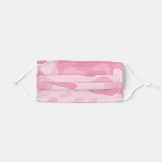 Modern Light Pink Camo Pattern Adult Cloth Face Mask (Front, Folded)