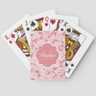 Modern Light Pink Floral Girly Monogram With Name
