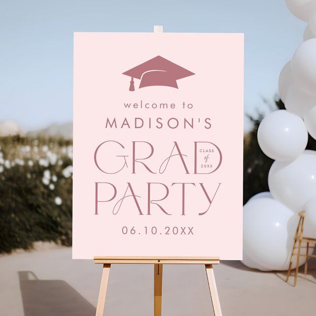 Modern Light Pink Graduation Party Welcome Sign (Creator Uploaded)