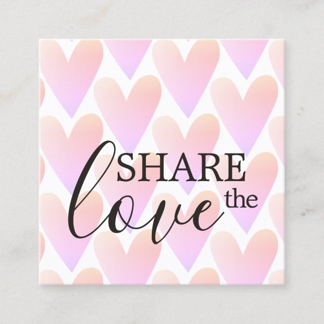 Modern Light Pink Hearts  Referral Card (Front)