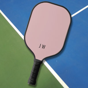 Modern Light Pink Monogram Initials Pickleball Paddle