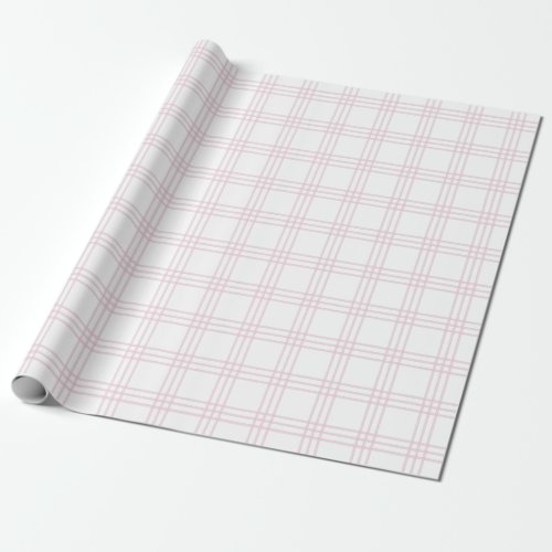 Modern Light Pink Plaid Large Pattern Wrapping Paper