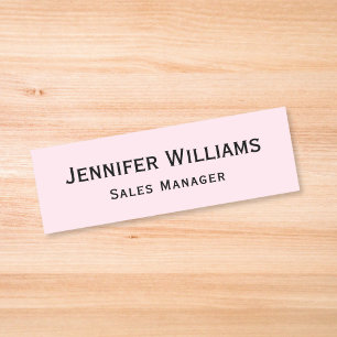 Modern Light Pink Professional Business Executive Name Tag
