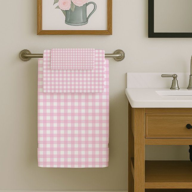 Modern Light Pink Towels Chic Cozy Bathroom (Modern Light Pink Towels Chic Cozy Bathroom)