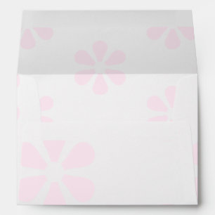 Modern light pink & white graphic floral pattern envelope