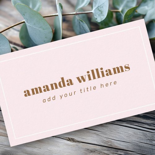 Modern light pink white professional profile business card