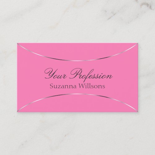 Modern Light Pink with Silver Shimmer Decor Simply Business Card