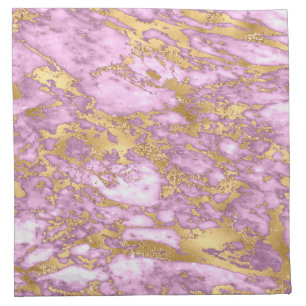 Modern Light Purple and Gold Marble Pattern Cloth Napkin