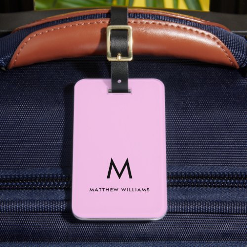 Modern Light Purple Lilac Minimal Monogram Custom Luggage Tag