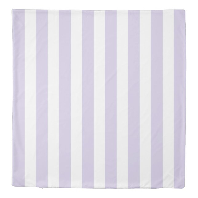 Modern Light Purple Stripes White Background Duvet Cover (Back)