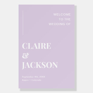 Modern Light Purple Wedding Welcome Sign