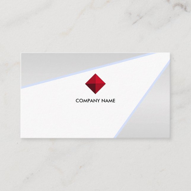 Modern Light Ray on Silver Gray Shades Business Card (Front)