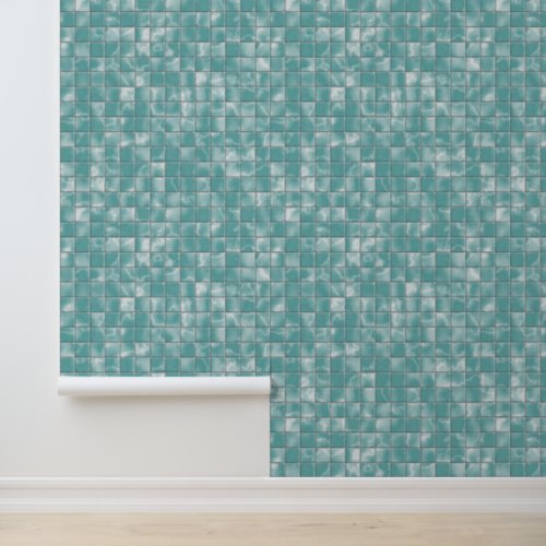 Modern Light Sea Green Granite Tiles Bathroom Wallpaper