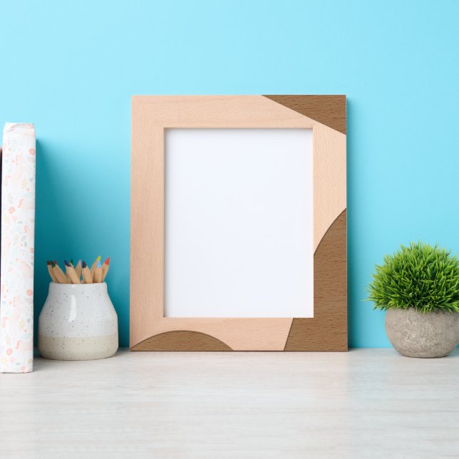 Modern Light & Shadow Minimalist Wooden Laser Engraved Frames (Front)