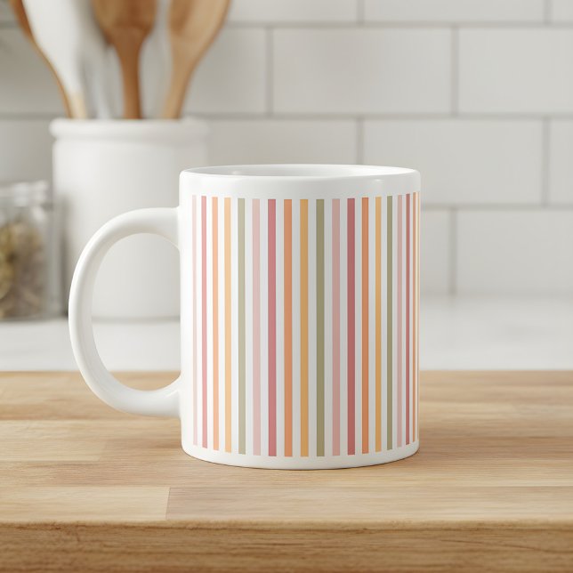 Modern light stripes giant coffee mug (mug with light colored stripes)