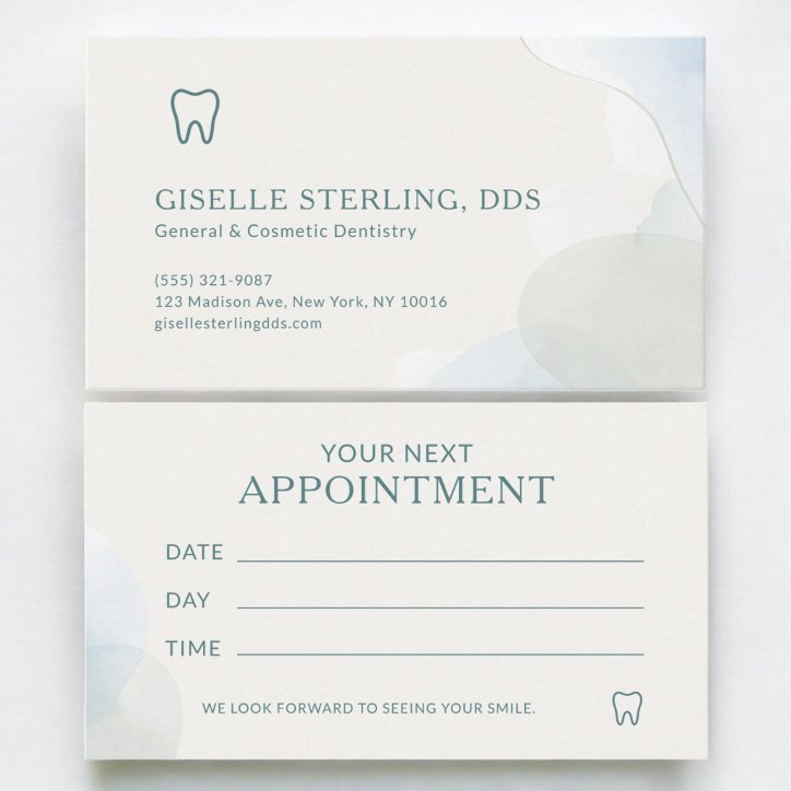 Modern Light Teal Dentist Office Appointment Business Card