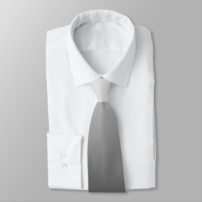 Modern Light to Dark Grey Monotone Gradient Neck Tie (Tied)