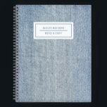 Modern Light Wash Denim Jeans Texture Name Notebook<br><div class="desc">This simple, stylish personalized notebook features a light wash denim jeans texture background. Easy to customize for any use - a gift, back to school, college, teens, moms, etc! The back contains the same background design as the front. For custom design or product requests, please feel free to contact me...</div>