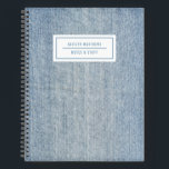 Modern Light Wash Denim Jeans Texture Name Notebook<br><div class="desc">This simple, stylish personalized notebook features a light wash denim jeans texture background. Easy to customize for any use - a gift, back to school, college, teens, moms, etc! The back contains the same background design as the front. For custom design or product requests, please feel free to contact me...</div>