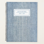 Modern Light Wash Denim Jeans Texture Name  Planner<br><div class="desc">This simple,  stylish planner notebook features a light wash denim jeans texture background. Easy to personalize for any use - a gift,  back to school,  college,  teens,  moms,  etc! The back contains the same background design as the front. Great for someone who needs to stay organized!</div>
