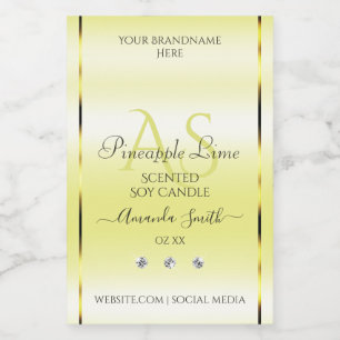 Modern Light Yellow Product Labels Jewels Monogram