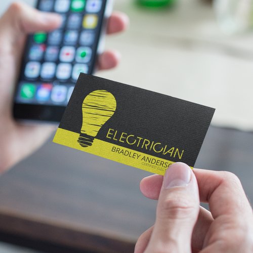 Modern Lightbulb Electrician  Electrical Services Business Card