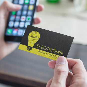 Modern Lightbulb Electrician | Electrical Services Business Card by SmokeyOaky at Zazzle