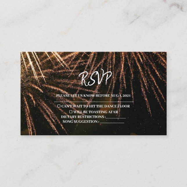 Modern Lightning Fire Wedding Rsvp Card (Front)