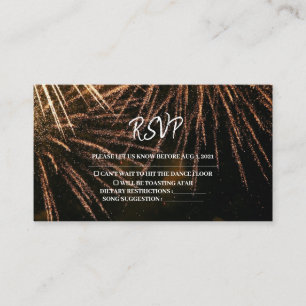Modern Lightning Fire Wedding Rsvp Card