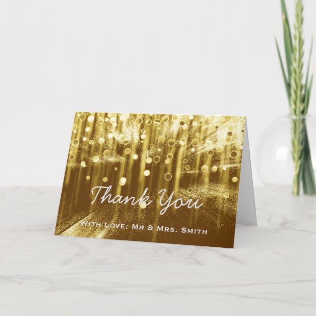 Modern Lights Glitter Confetti Sparkles Thank You (Front)