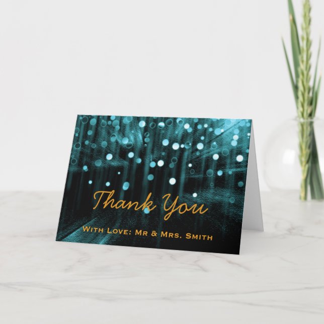 Modern Lights Glitter Confetti Sparkles Thank You (Front)