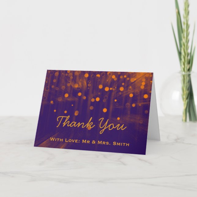 Modern Lights Glitter Confetti Sparkles Thank You (Front)