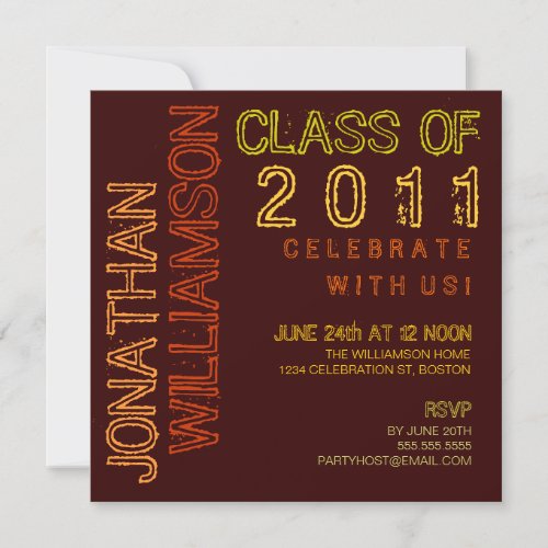 Modern Lights Graduation Party Invitation
