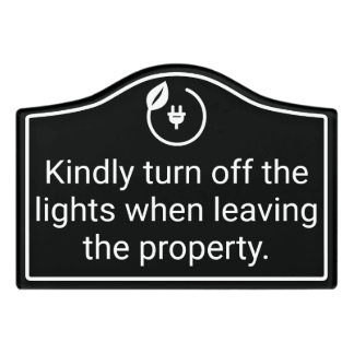 Modern Lights Off Vacation Rental Sign