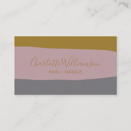 Modern Lilac and Gold Chic Elegant Monogram Business Card