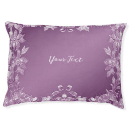 Modern Lilac Floral Dog Bed