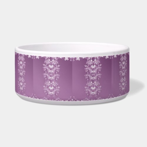 Modern Lilac Floral Pet Bowl