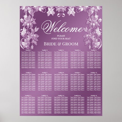 Modern Lilac Floral Seating Chart