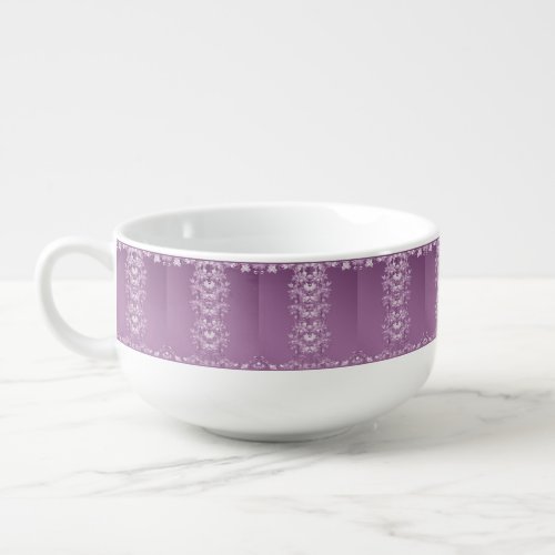 Modern Lilac Floral Soup Mug