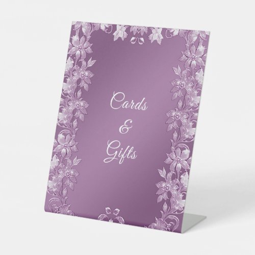 Modern Lilac Floral Tabletop Signs