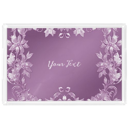 Modern Lilac Floral Vanity Tray