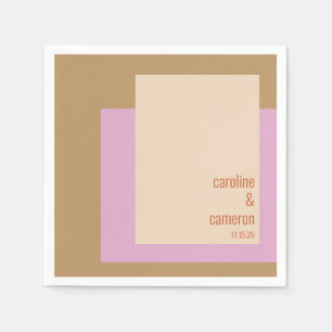 Modern Lilac Gold Geometric Custom Wedding Napkins