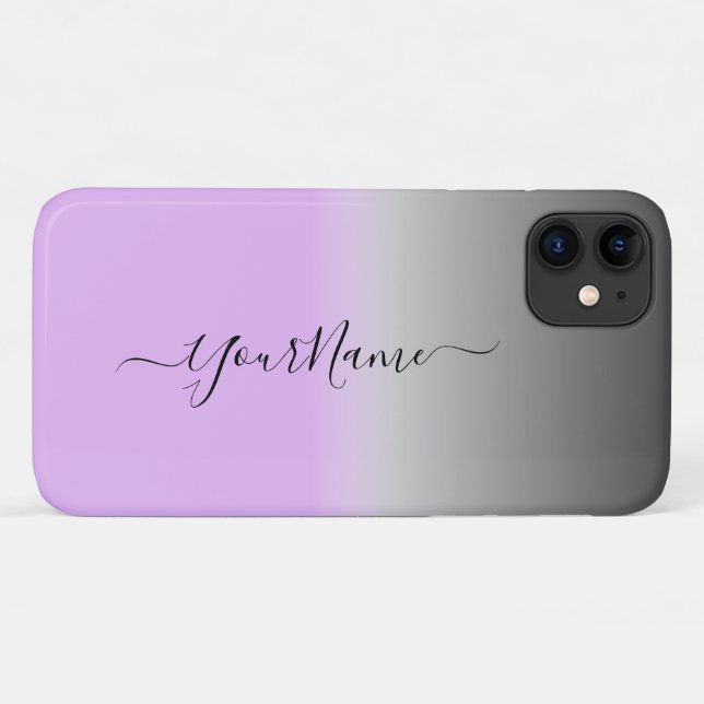 modern  lilac-gray  ombré personalized  Case-Mate iPhone case (Back (Horizontal))
