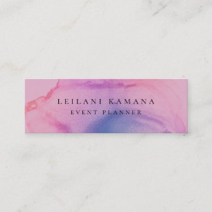 Modern Lilac Ink Blotch Mini Business Card