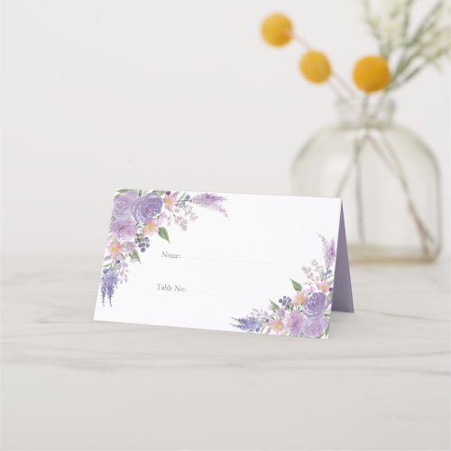 Modern Lilac Lavender Mauve Script Floral Wedding Place Card - Modern, elegant and trendy, this reception place card design features lavender and mauve watercolor floral bouquets. Part of a matching wedding set. See full collection here: https://www.zazzle.com/collections/modern_lilac_lavender_mauve_script_floral_wedding-119161455473381968 Contact designer for matching products. Copyright Elegant Invites, all rights reserved.