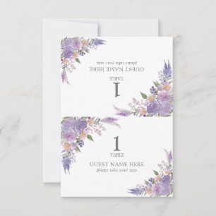Modern Lilac Lavender Mauve Wedding Place Card